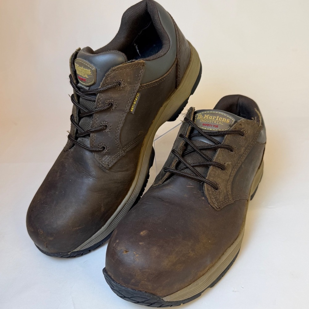 Dr Martens Industrial Brown Leather Safety Toe Anti Static Work Shoes Mens